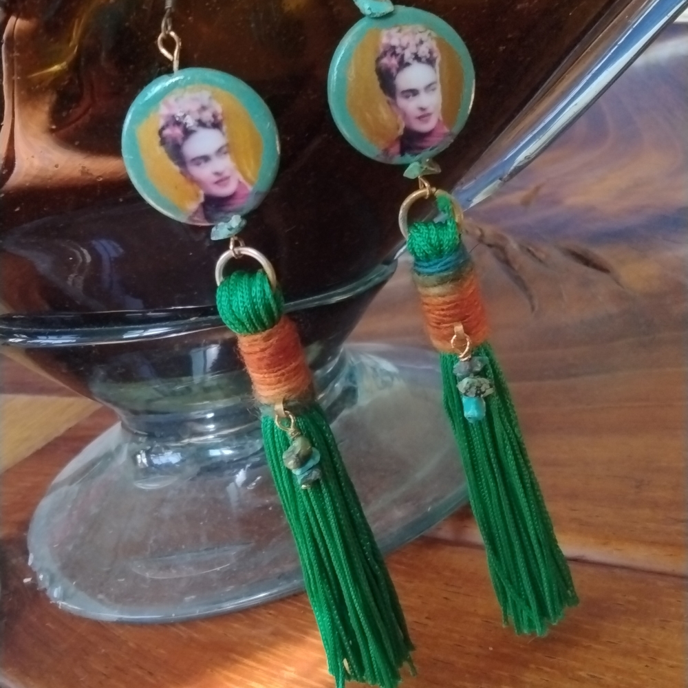 Frida Kahlo fringe tassel earrings